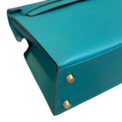 Used HERMES Epsom Kelly 25 Handbag Green GHW
