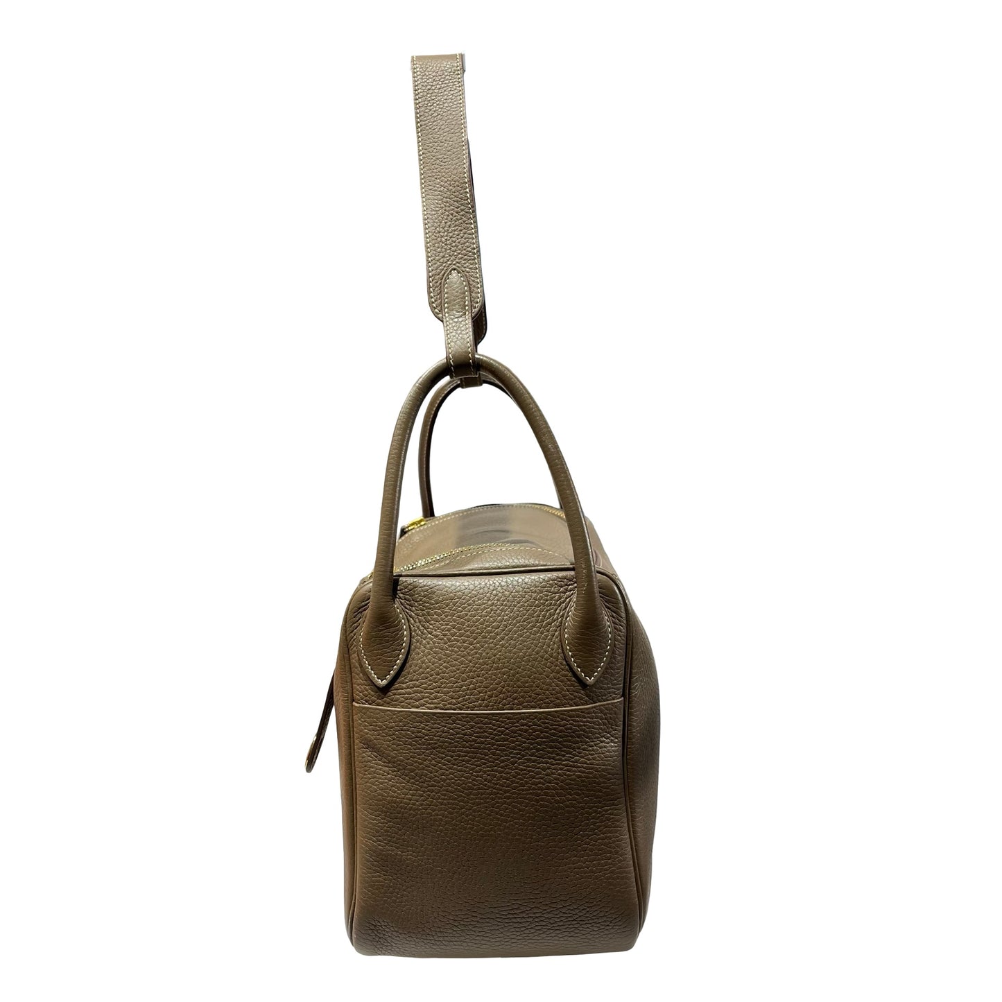 Used Hermès Calfskin Leather Lindy 30 Shoulder Bag GHW Brown