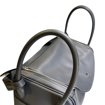 Used HERMES Clemence Lindy 26 Shoulder Bag Gris Etain PHW