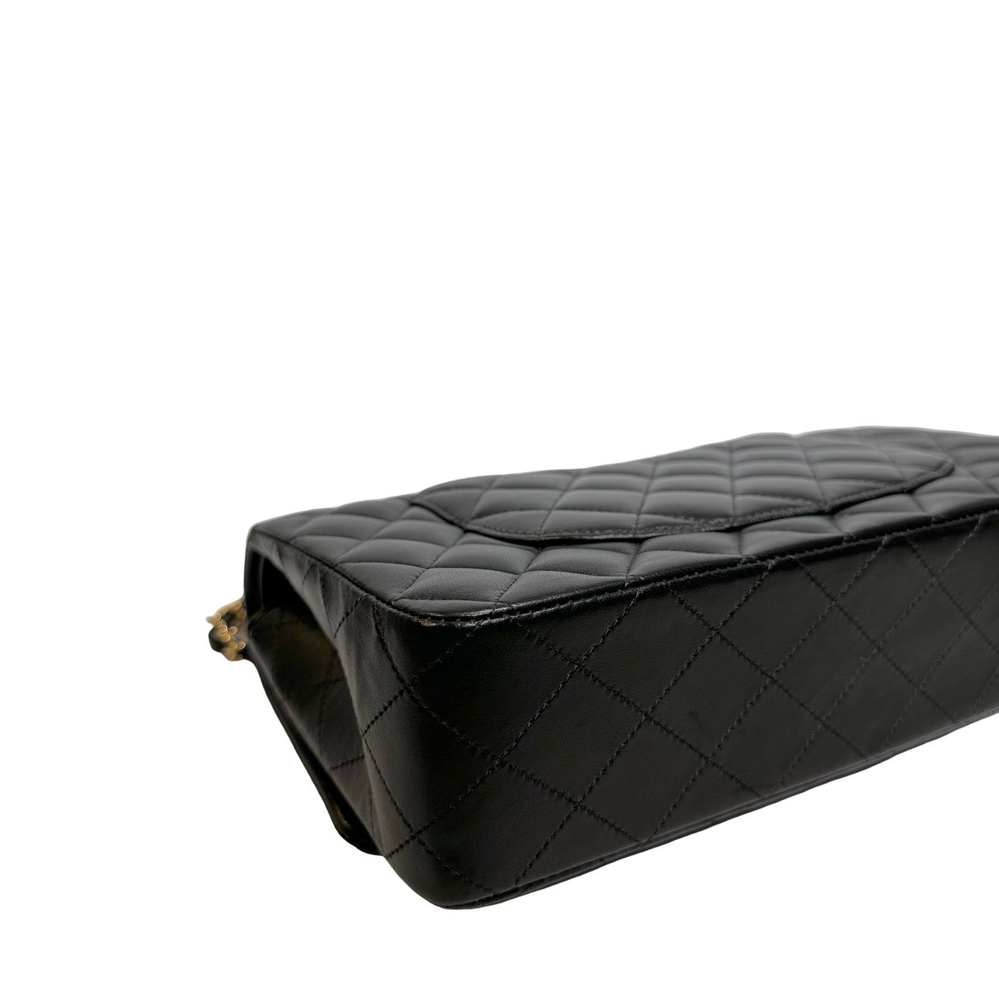 Used CHANEL Lambskin CF25 Shoulder Bag Black