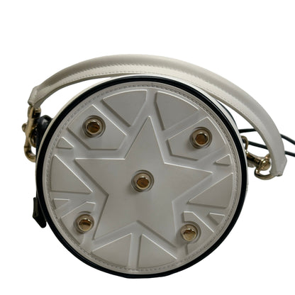 Used DIOR Leather Vibe Bucket Bag White Navy Blue