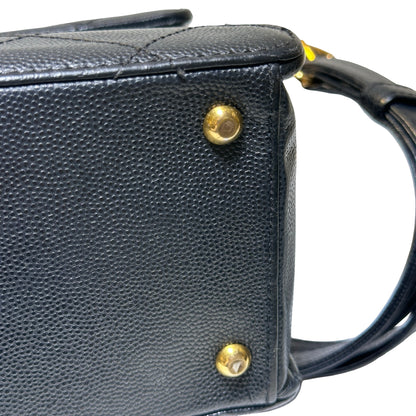 Used CHANEL Caviar Quilted Quilted Shoulder Bag Black Gold