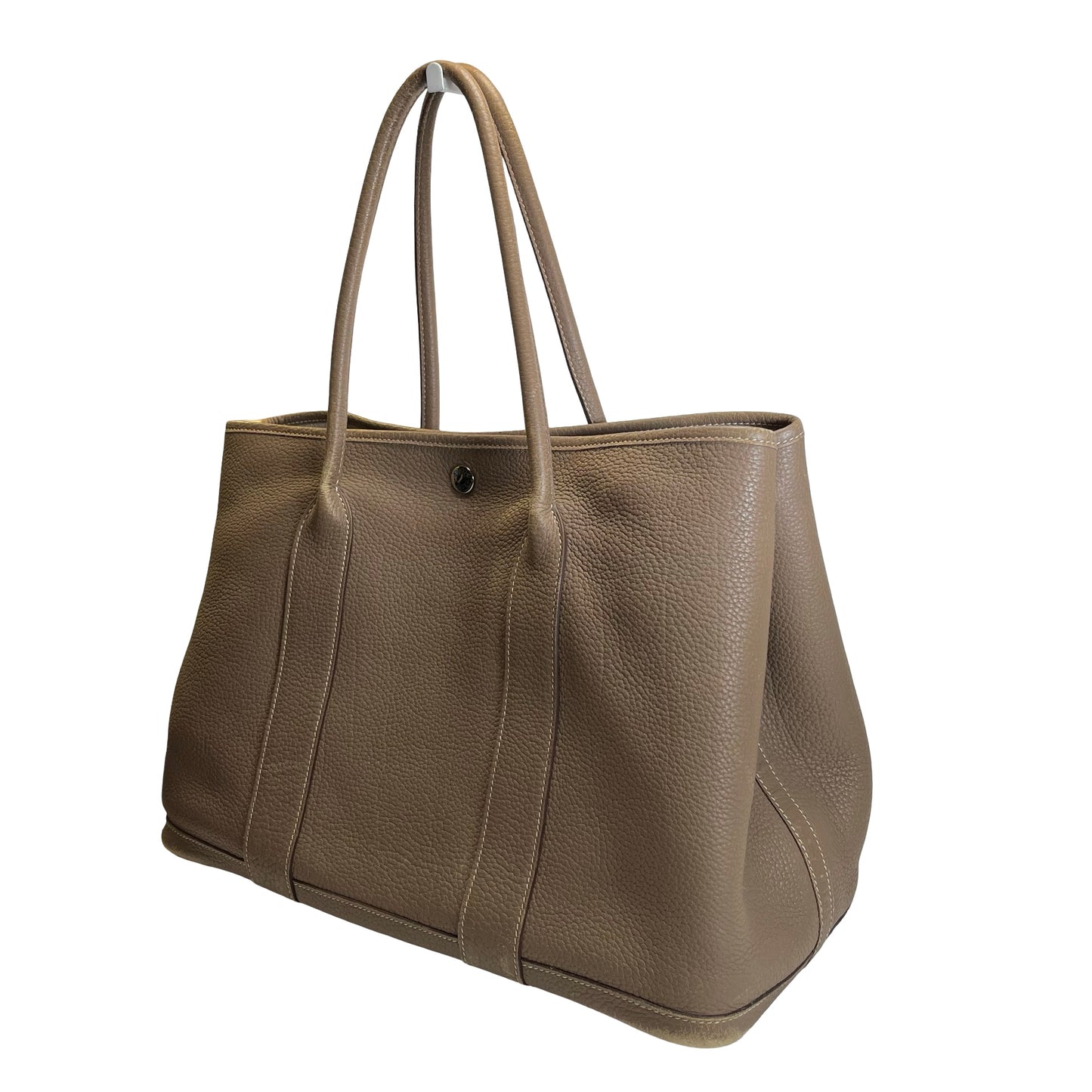 Used HERMES Negonda Leather Garden Party Tote Bag Etoupe