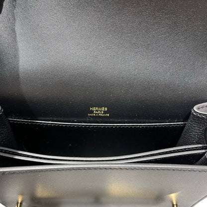 Unused HERMÈS MINI ROULIS Cross Body Bag Black GHW