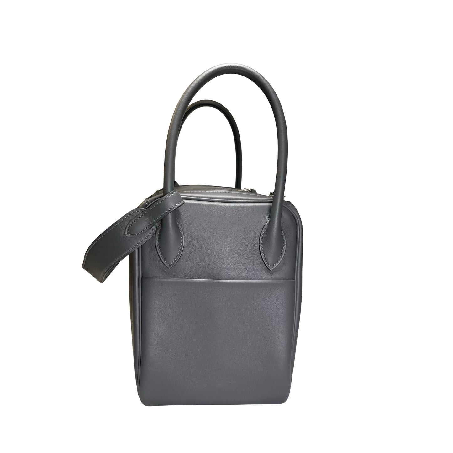 Used HERMES Clemence Lindy 26 Shoulder Bag Gris Etain PHW