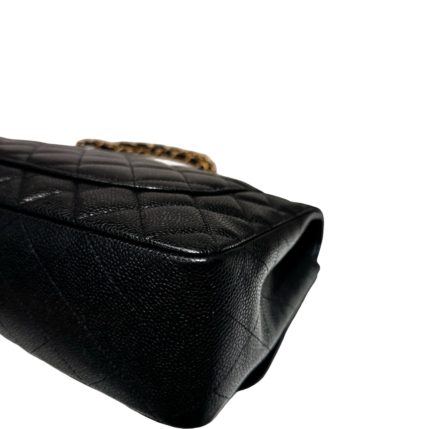 Used CHANEL Classic Flap Shoulder Bag Black GHW