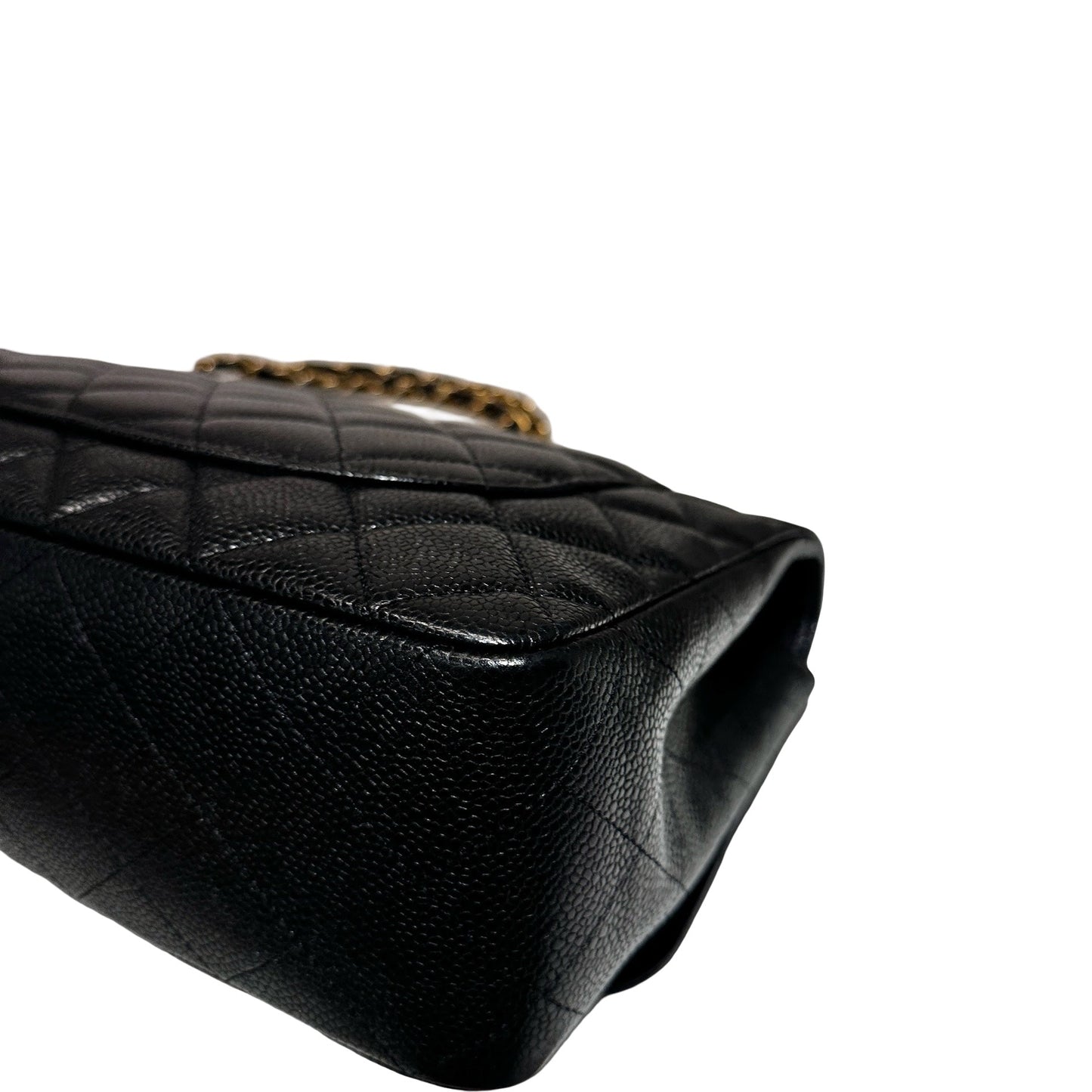 Used CHANEL Classic Flap Shoulder Bag Black GHW