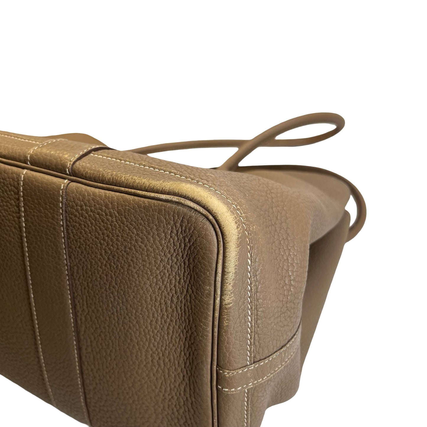 Used HERMES Negonda Leather Garden Party Tote Bag Etoupe