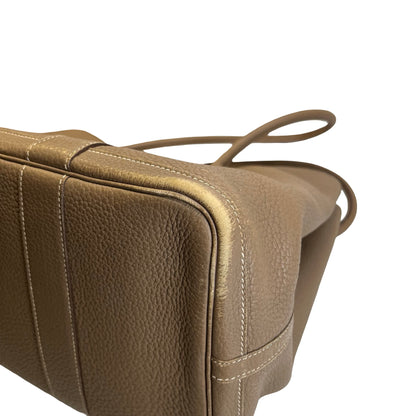 Used HERMES Negonda Leather Garden Party Tote Bag Etoupe