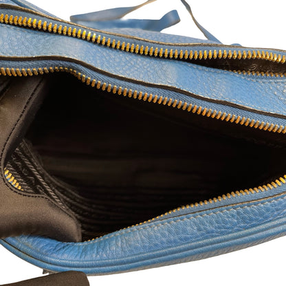 Used PRADA Vitello Phenix Leather Vittelo Phenix Camera Bag Camera Bag Blue