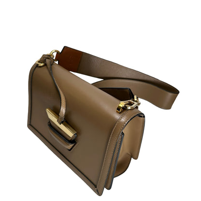 Used LOEWE Calfskin Barcelona Crossbody Bag Brown GH