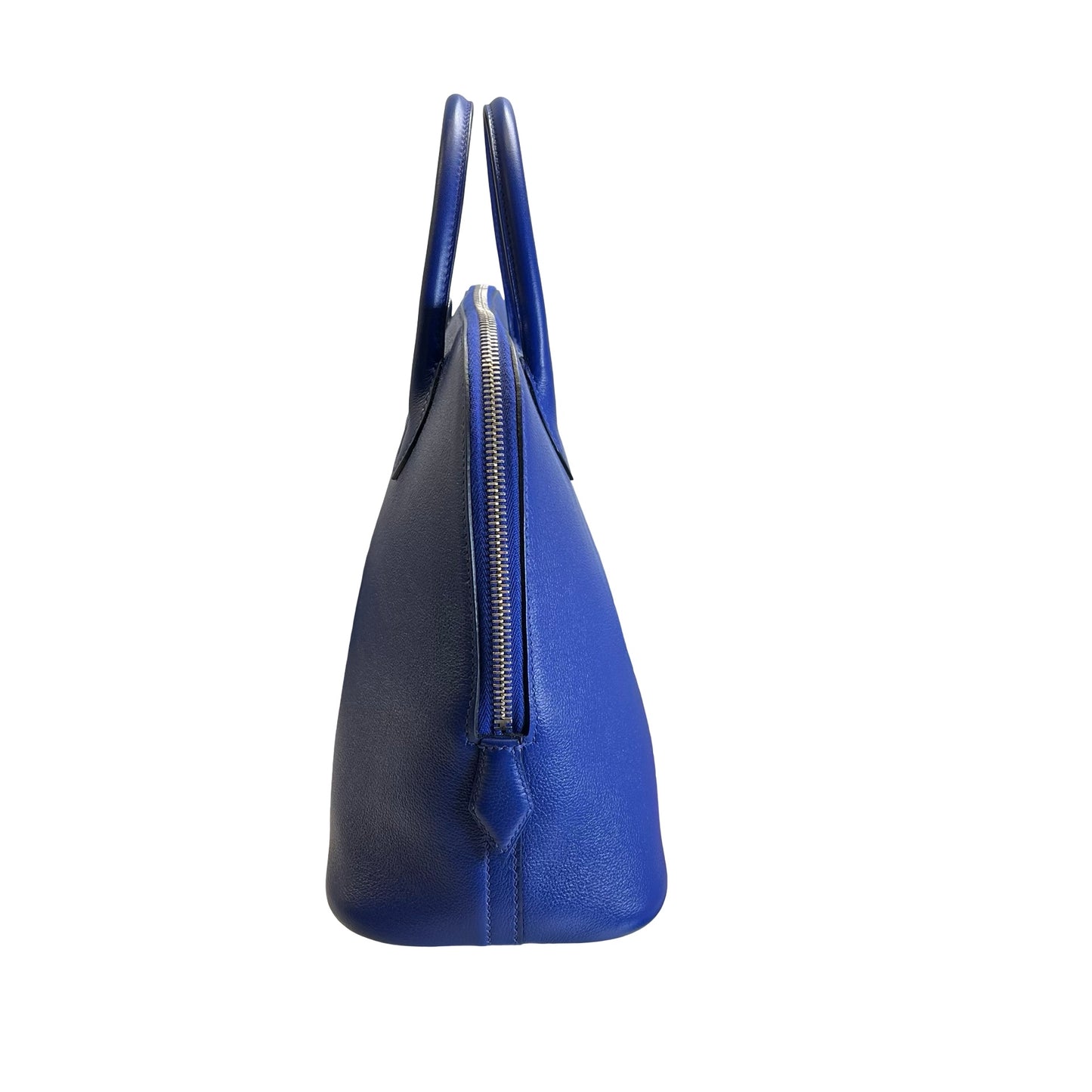 Used HERMES Evercolor Bolide 30 Handbag 7T Blue Electric