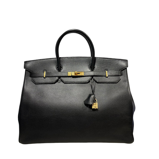 Used HERMES Togo Birkin Handbag Black