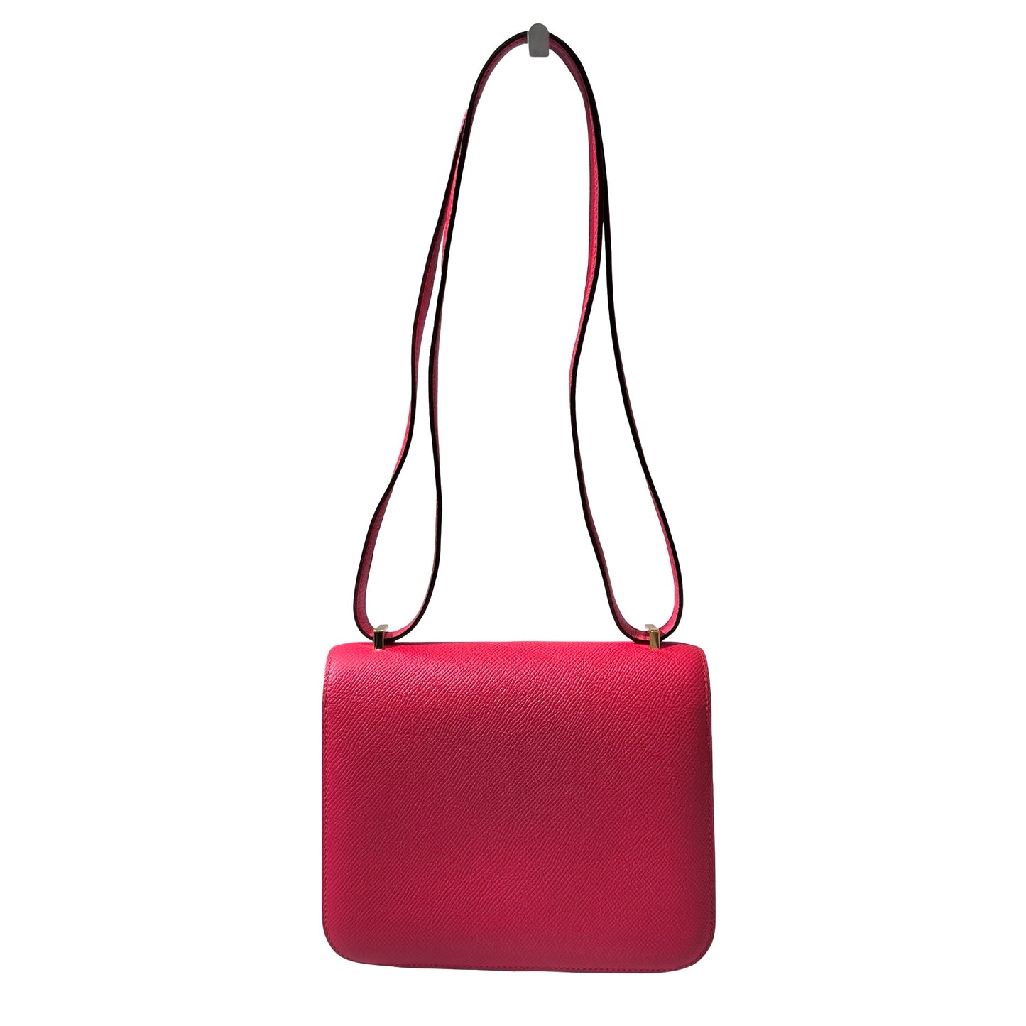 Used Hermès Calfskin Leather Mini Constance Cross Body Bag I6 GHW Pink