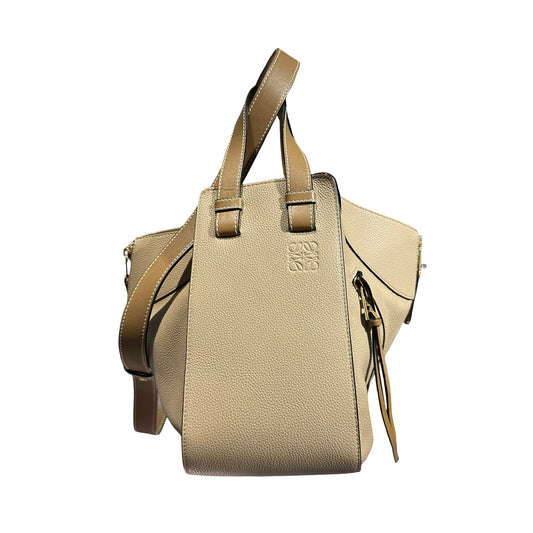 Used LOEWE Hammock Small Two Way Shoulder Bag Beige
