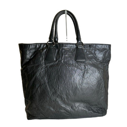 Used PRADA Leather Tote Bag Tote Bag Black