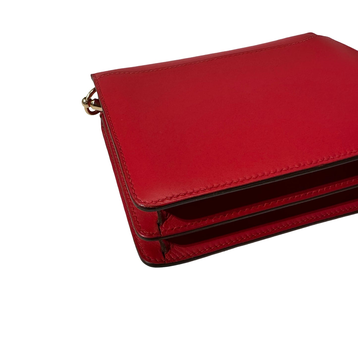 Used HERMÈS Allegro Calfskin MINI ROULIS Shoulder Bag 5X Rouge Piment GHW