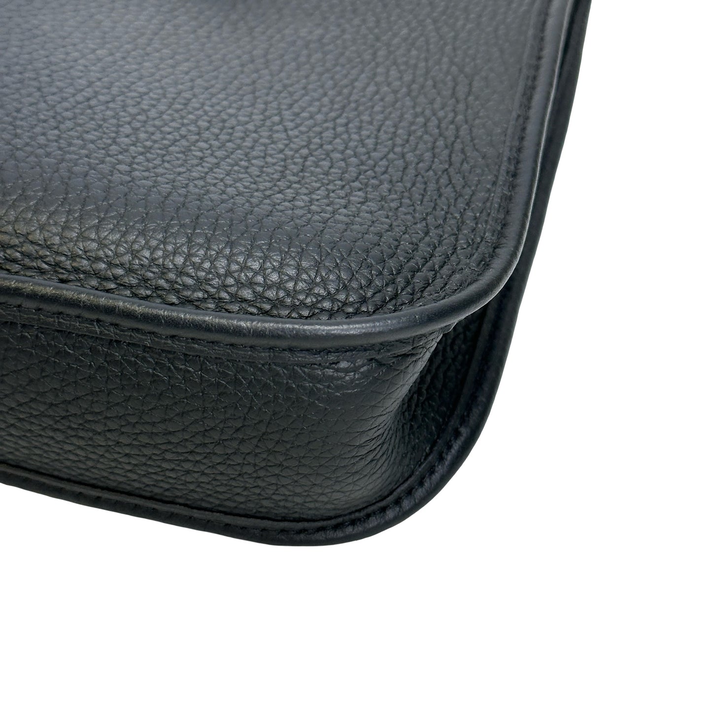 Used HERMES Clemence Evelyne Crossbody Bag Black
