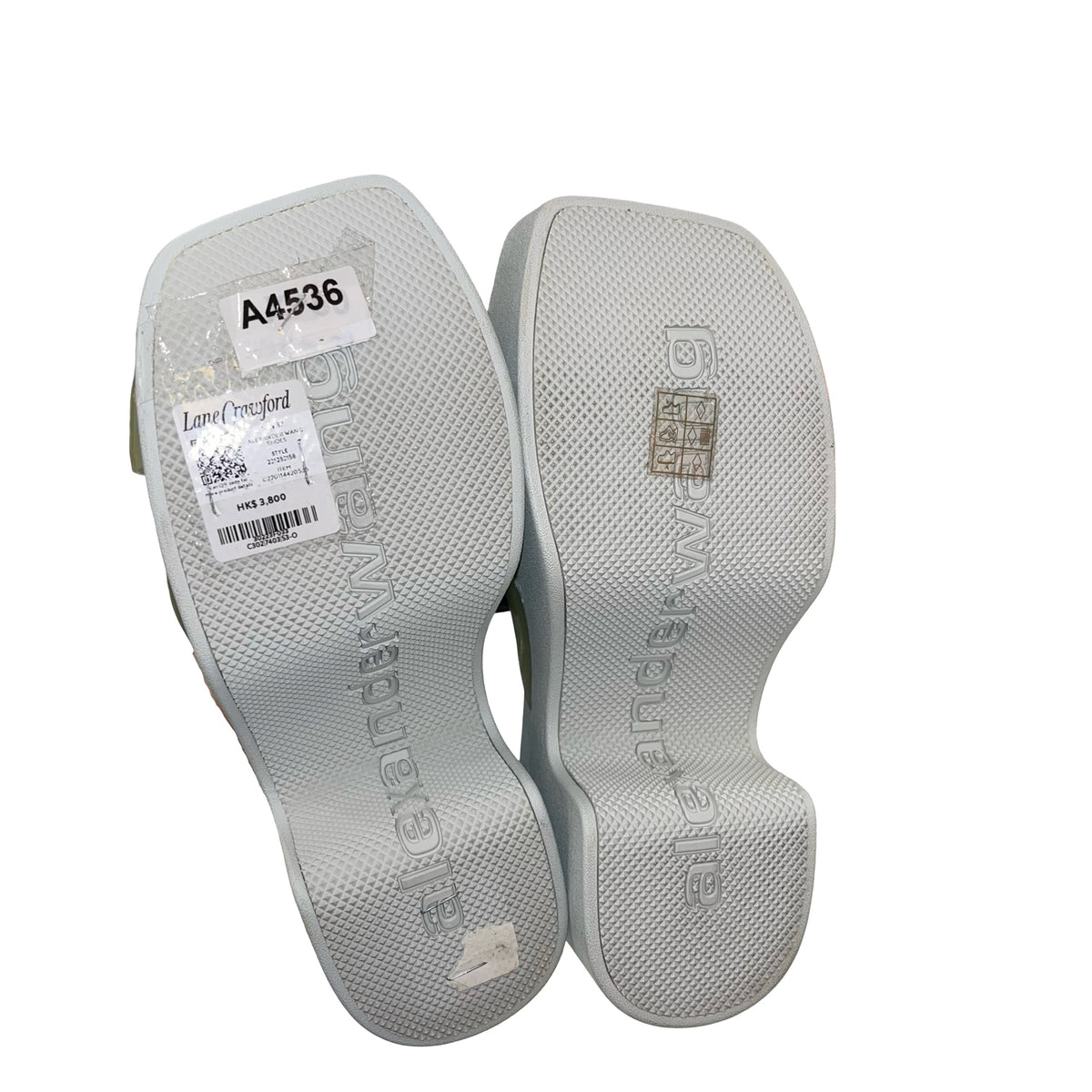 Used ALEXANDER WANG Solid Logo AW Logo Flip Flop Sandals Shoes Green Black White