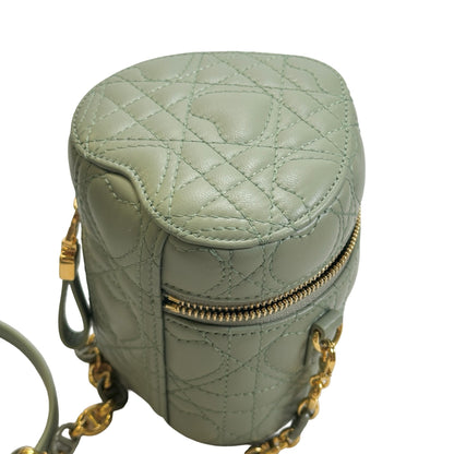 Used DIOR Cannage Dior Travel Vanity Case Vanity case Green GHW
