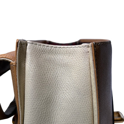 Used LOEWE Lambskin Leather Vintage Shoulder Shoulder Bag Beige Yellow