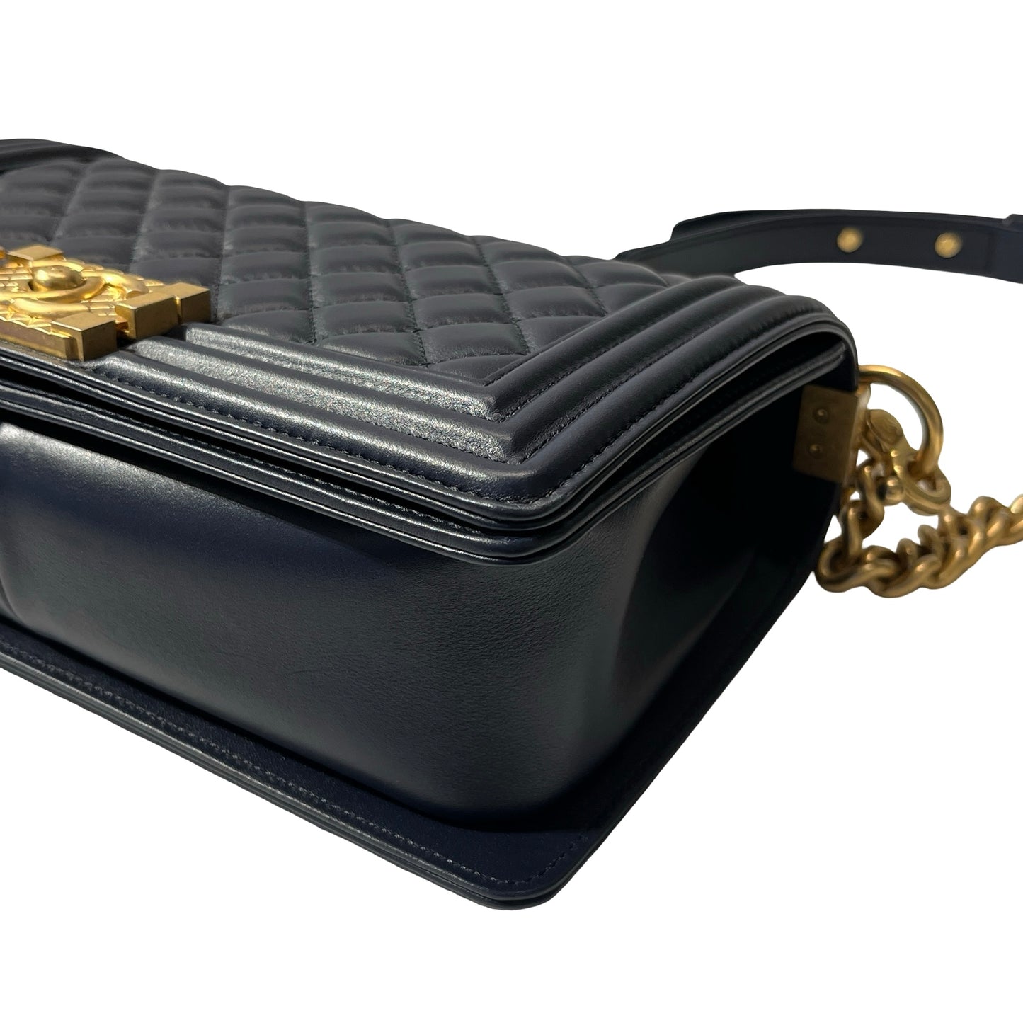 Used CHANEL Lambskin Leather Boy 25 Cross Body Bag