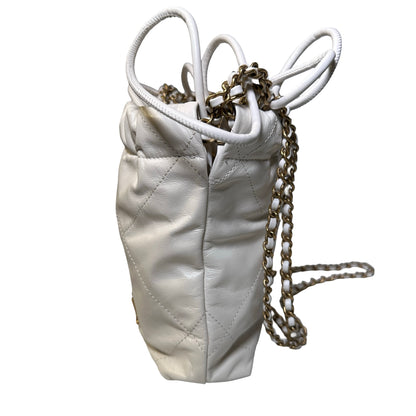 Used Chanel White Chain Shoulder Bag White GHW