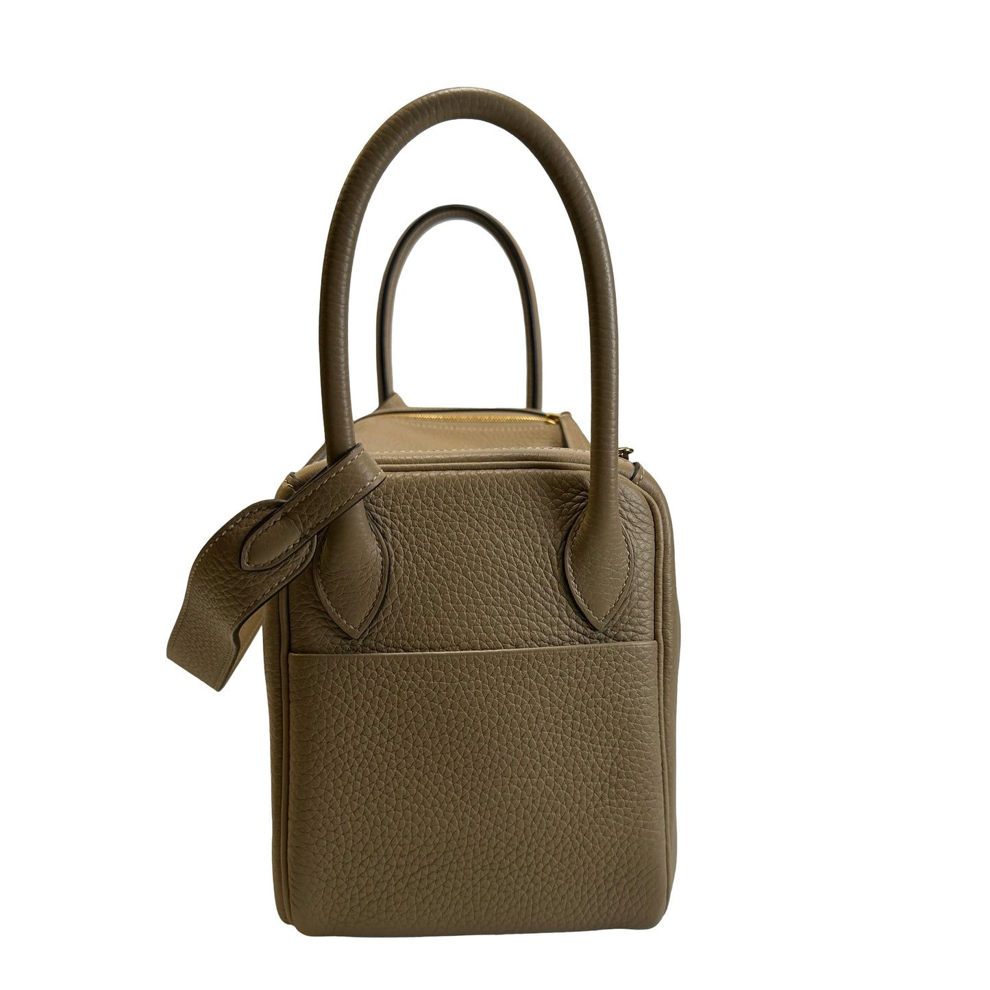 Used HERMES Leather Lindy 26 Handbag Beige Gold