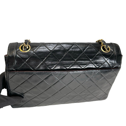 Used CHANEL Quilted Quilted Classic Flap Bag Shoulder Bag Black Gold
