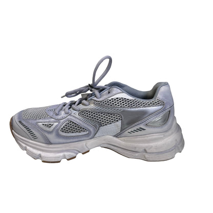 Used AXEL ARIGATO Mesh Leather Marathon Runner Sneakers Grey Silver White