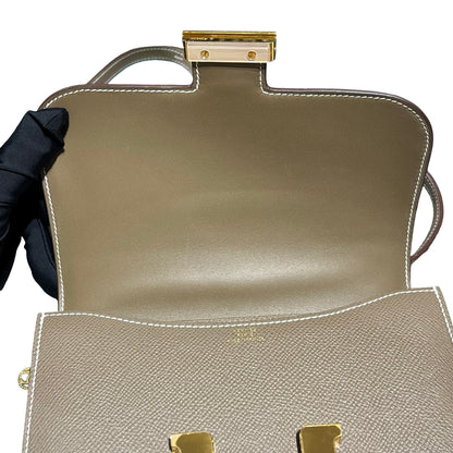 Hermès Mini Constance Shoulder Bag Etoupe GHW