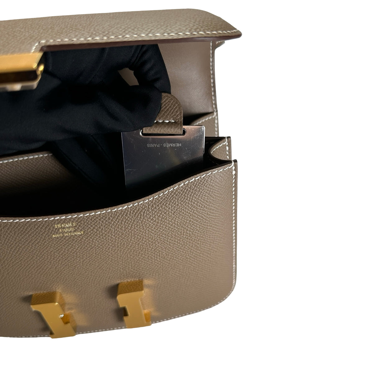 Brand New HERMES Epsom Leather Constance Shoulder Bag Etoupe