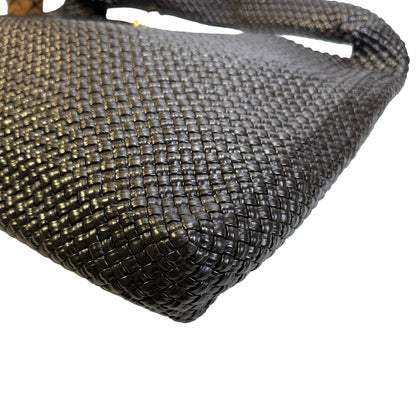 Used BOTTEGA VENETA Intrecciato Woven Tote Handbag Brown