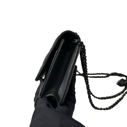 Used Chanel Lambskin Leather WOC Cross Body Bag So Black