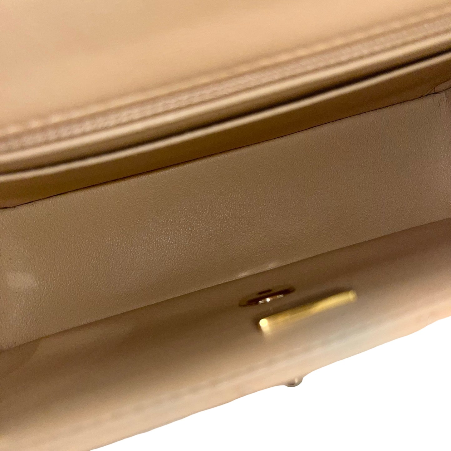 Used CHANEL MINI FLAP 20 CM Mini Bag Beige PHW