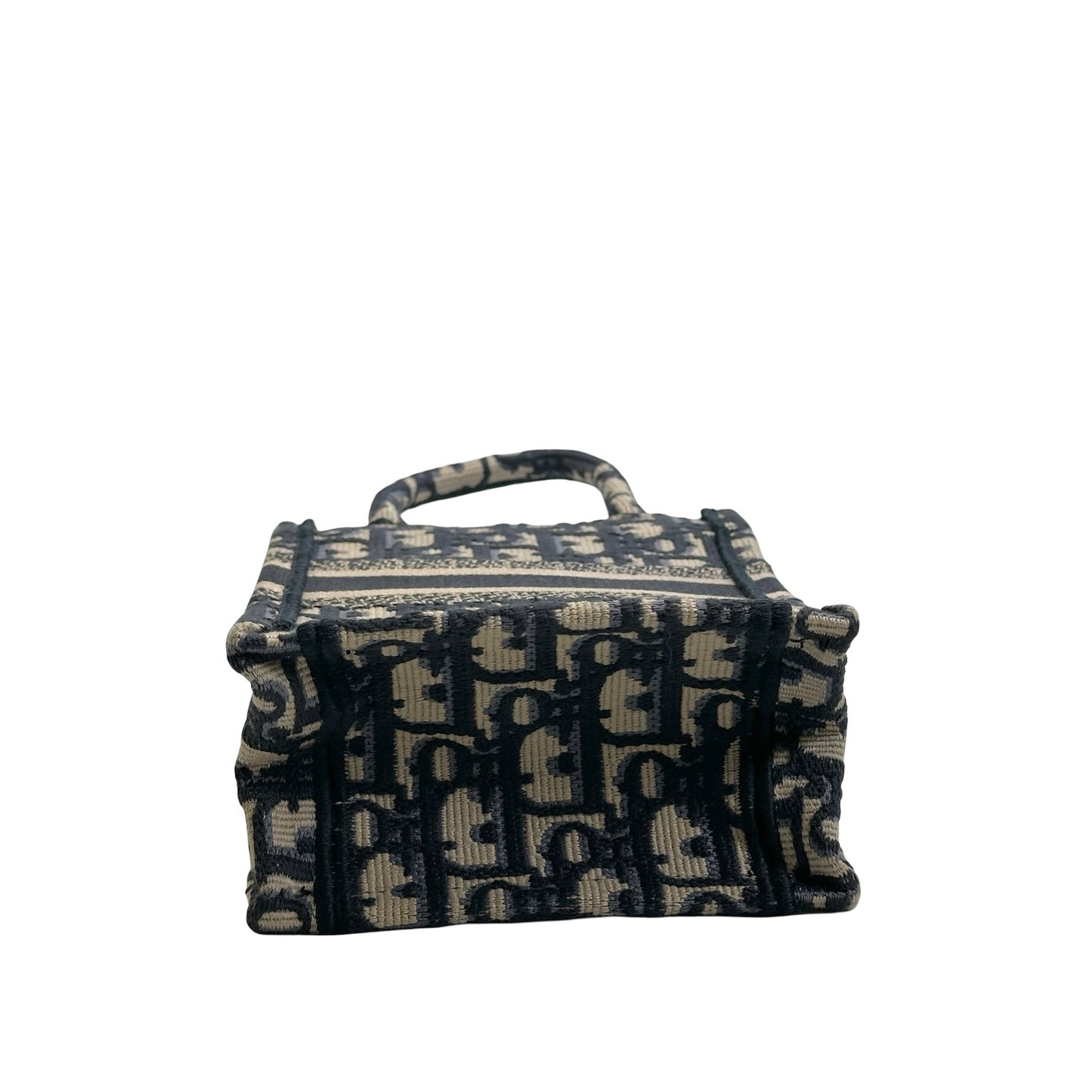 Used DIOR Dior Oblique Embroidery Mini Book tote phone bag Tote Bag Blue Beige