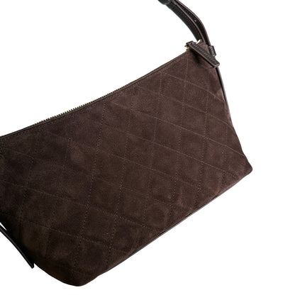 Brand New CHANEL Quilted Suede Quilted Suede Shoulder Bag Shoulder Bag Brown GHW