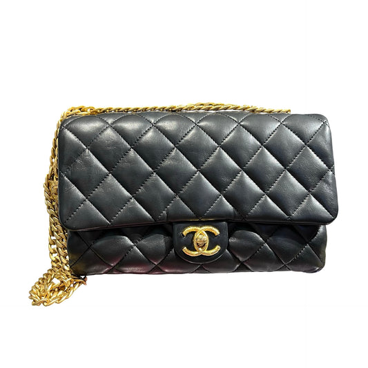 Chanel Classic Flap Shoulder Bag Black GHW
