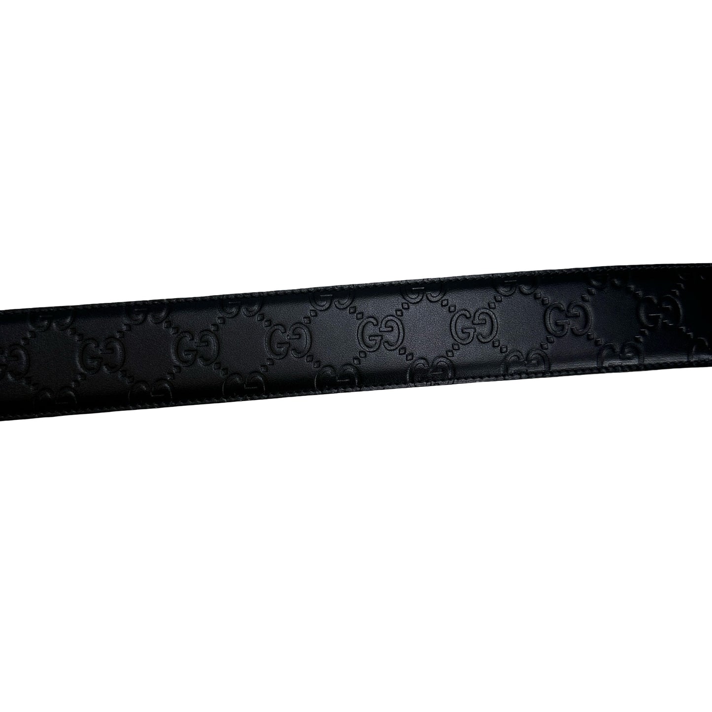 Brand New GUCCI Guccissima Leather Interlocking G Belt Belt Black PHW