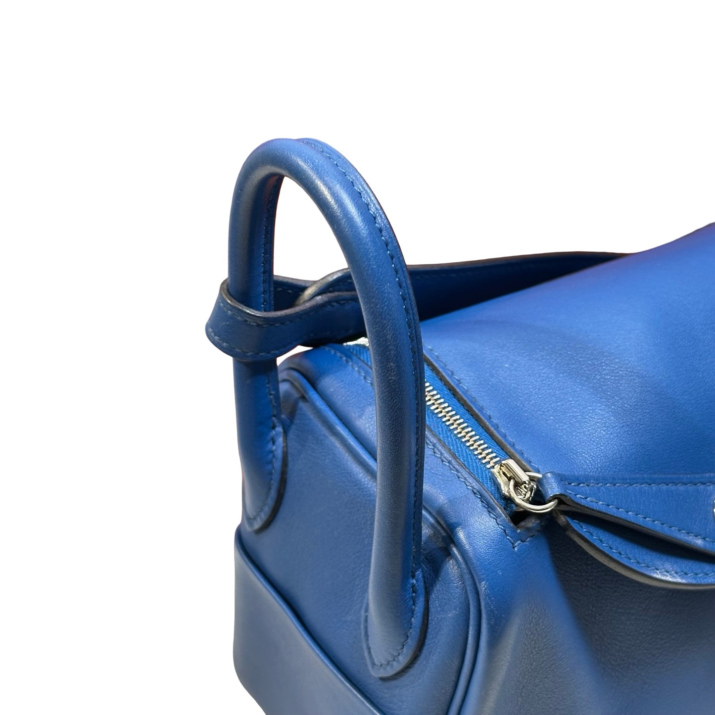 Used HERMES Swift Mini Lindy Handbag Blue PHW