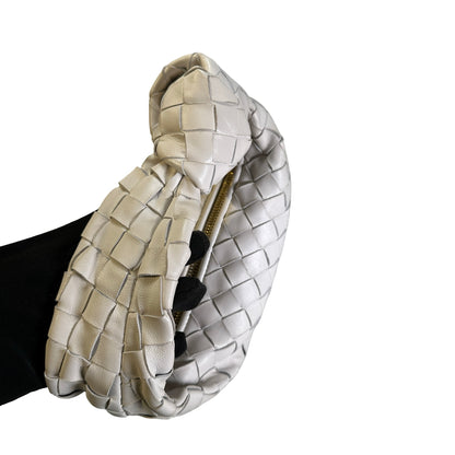 Used BOTTEGA VENETA Intrecciato Leather Jodie Handbag White GHW
