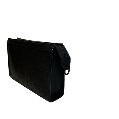 Used LOUIS VUITTON Monogram Empreinte Pochette Cle Clutch Black