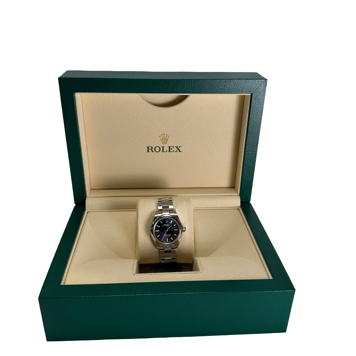 Used ROLEX Stainless Steel Oyster Perpetual Watch Blue Silver