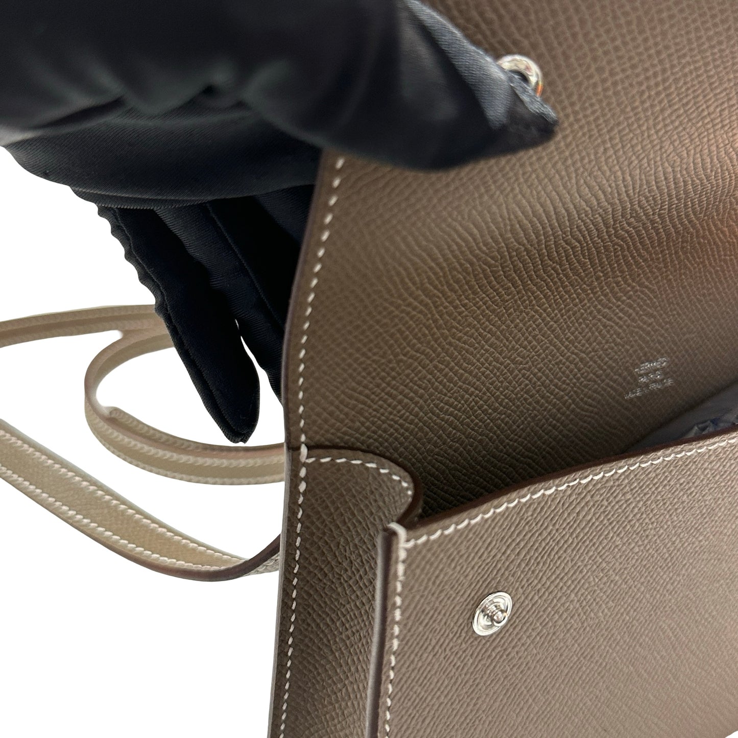 New HERMÈS Epsom Snap to Go Shoulder Bag Etoupe (18) GHW