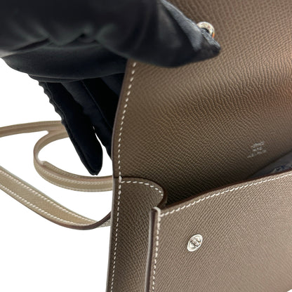 New HERMÈS Epsom Snap to Go Shoulder Bag Etoupe (18) GHW