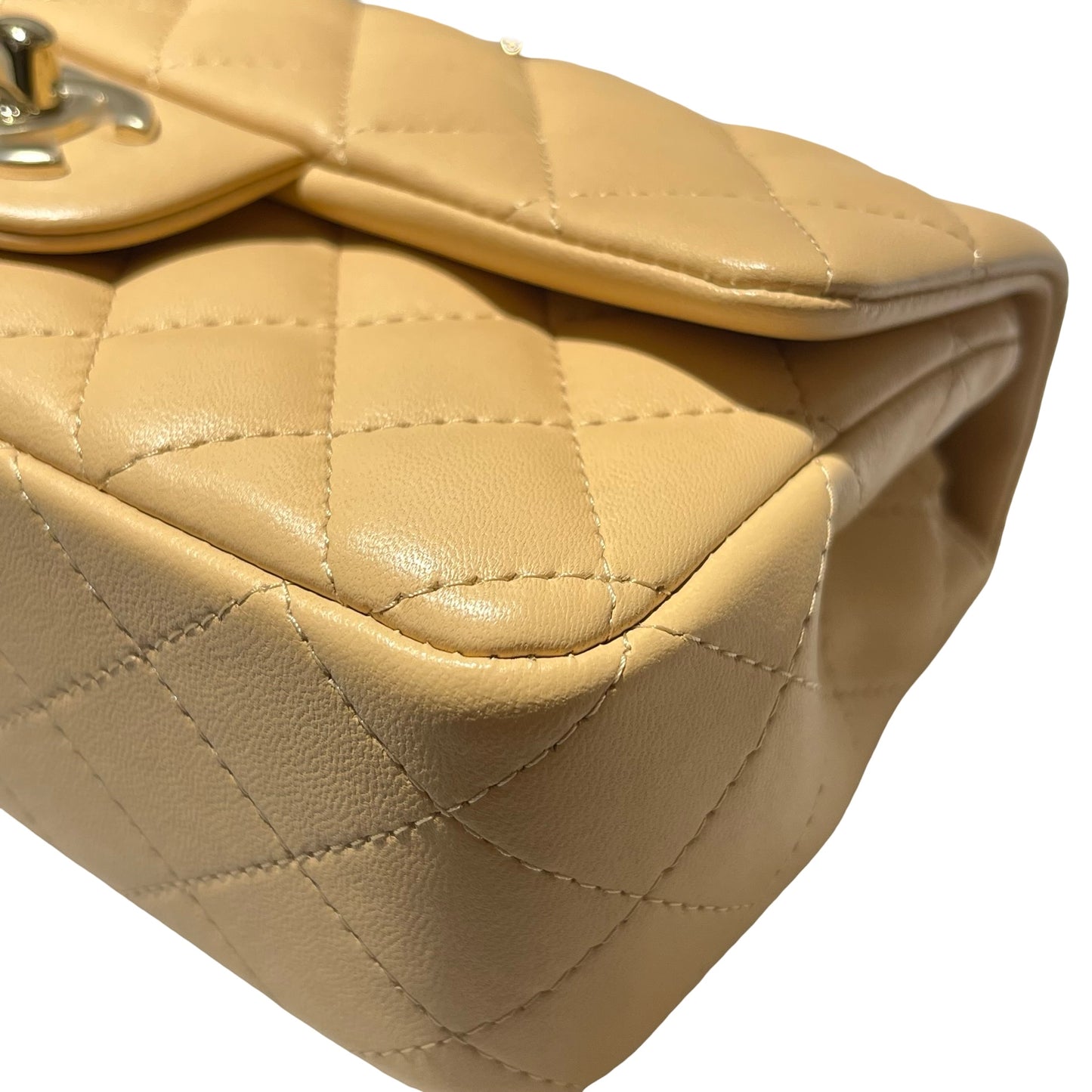 Used CHANEL MINI FLAP 20 CM Mini Bag Beige PHW