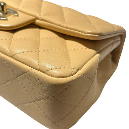 Used CHANEL MINI FLAP 20 CM Mini Bag Beige PHW