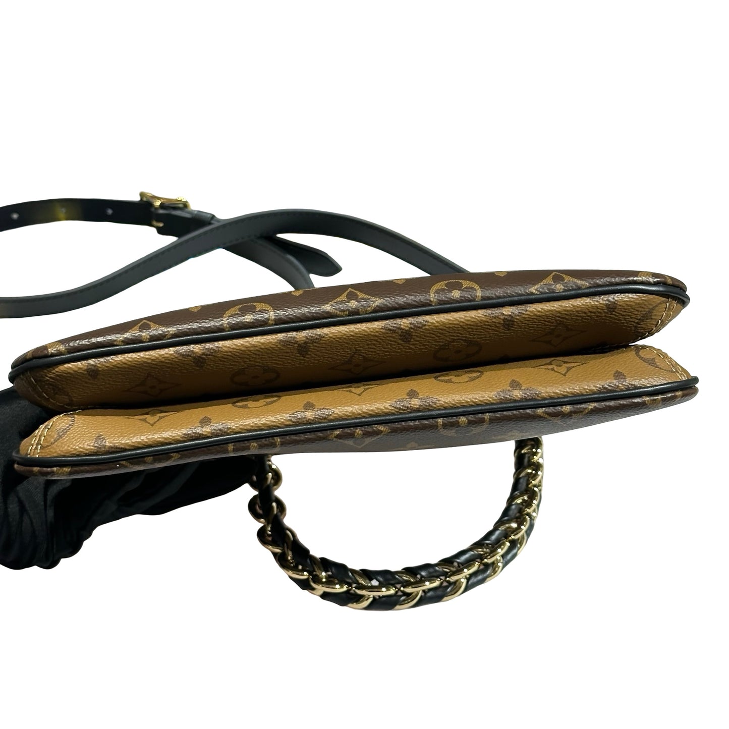 Used LOUIS VUITTON Canvas TWINNT Two Way Shoulder Bag Brown Black GHW