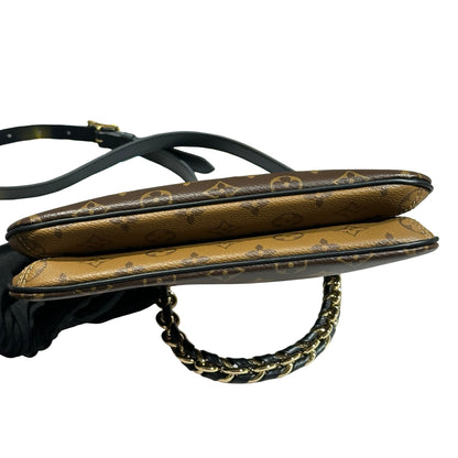 Used LOUIS VUITTON Canvas TWINNT Two Way Shoulder Bag Brown Black GHW