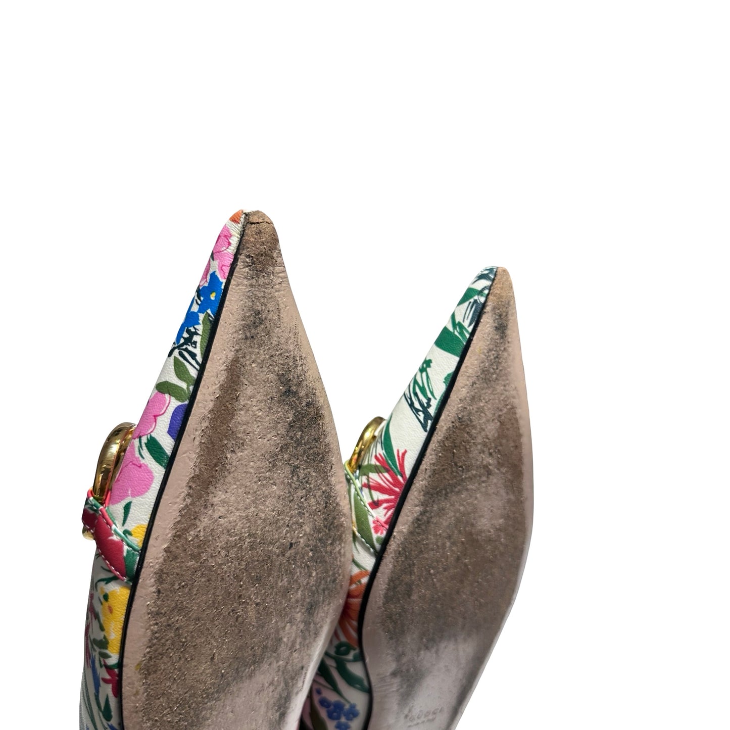 Used GUCCI Shoes Pink Yellow Green